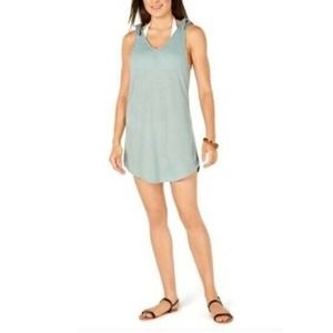 Miken Tie Shoulder V-Neck Cover-Up Swim Dress M